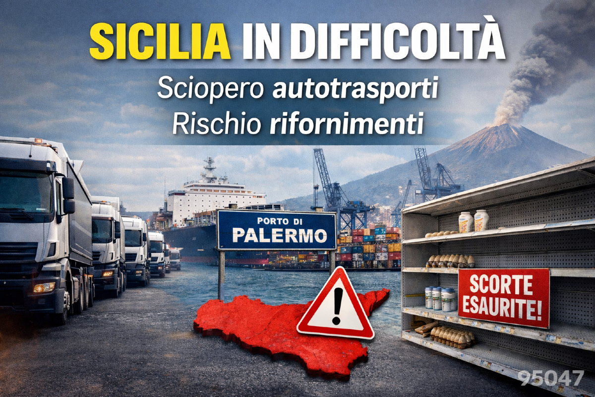 🔴 Sicilia ferma: sciopero camionisti, porti bloccati e rischio scaffali vuoti nei supermercati - 
