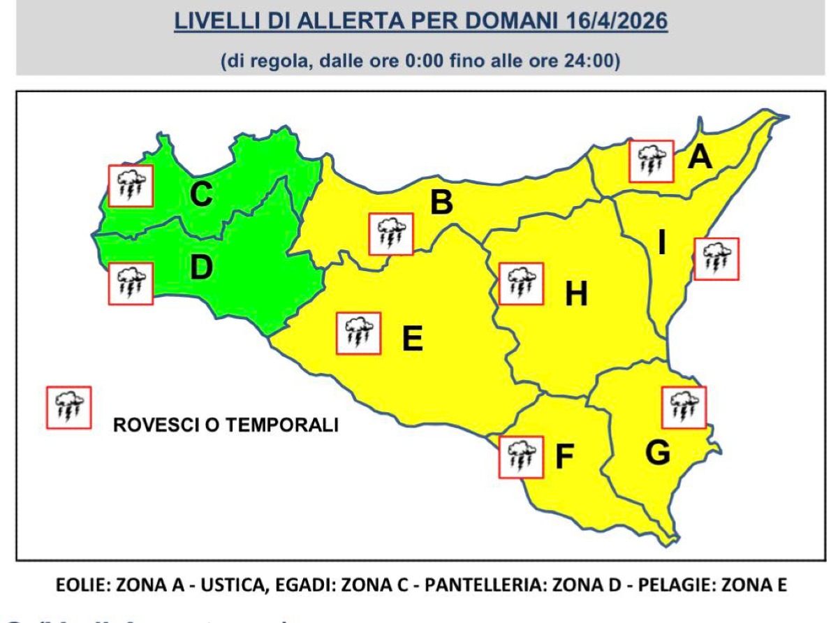 🌦️ Allerta meteo: Sicilia orientale in giallo, condizioni più stabili a ovest - 