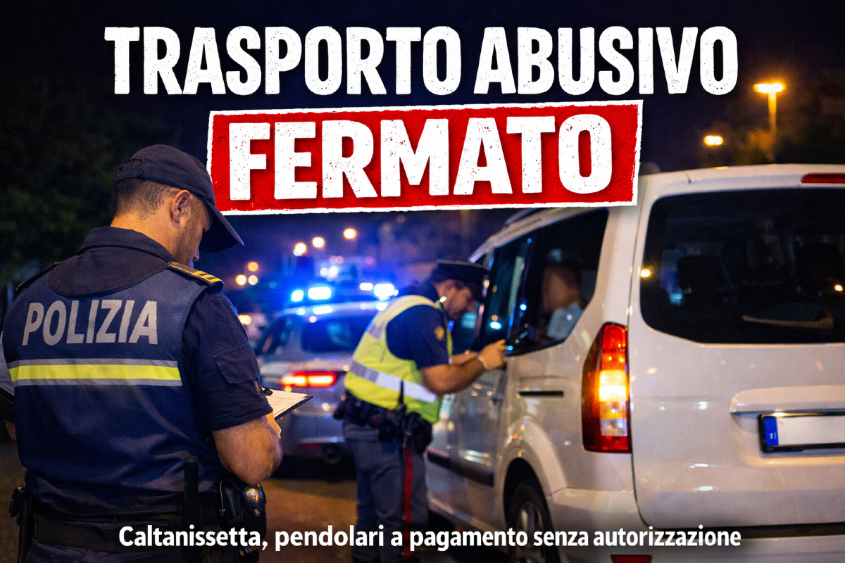 Caltanissetta, trasportava pendolari a pagamento senza autorizzazione: fermato - 
