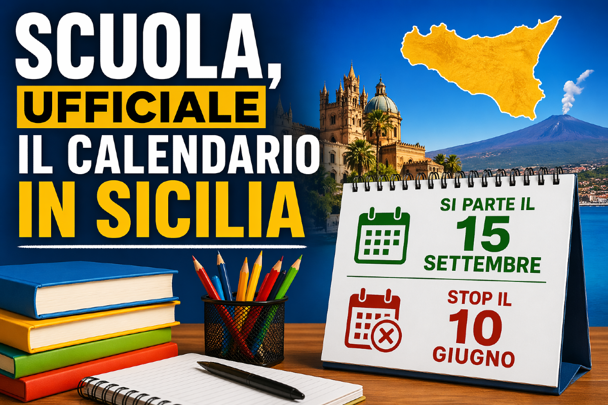 SCUOLA, UFFICIALE IL CALENDARIO IN SICILIA: SI PARTE IL 15 SETTEMBRE, STOP IL 10 GIUGNO  - 