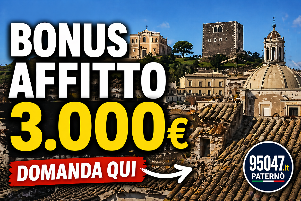 Paternò, bonus affitto fino a 3.000 euro: domanda scaricabile qui, scadenza 31 luglio - 