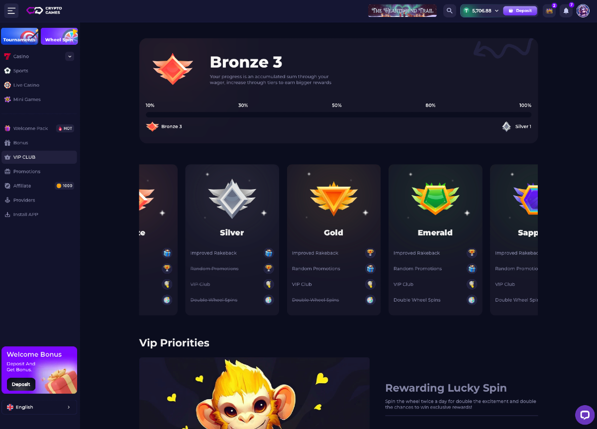 Unlock Bigger Rewards with the VIP Club & Quests at Crypto-Games.io - 