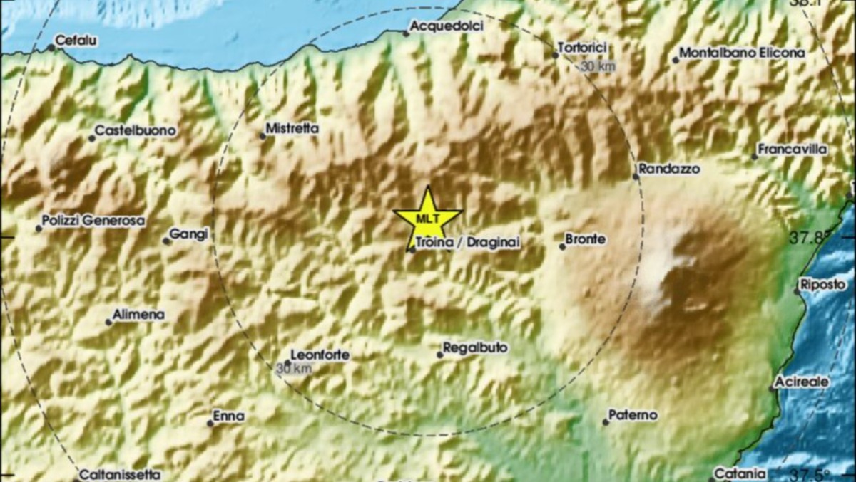 Terremoto in Sicilia, due scosse in pochi minuti vicino Troina: magnitudo 2.8 e 1.5 - 