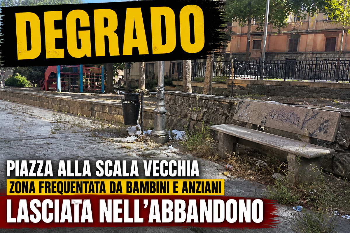 Degrado segnalato alla Scala Vecchia: “Piazza frequentata da bambini e anziani lasciata nell’abbandono” - 