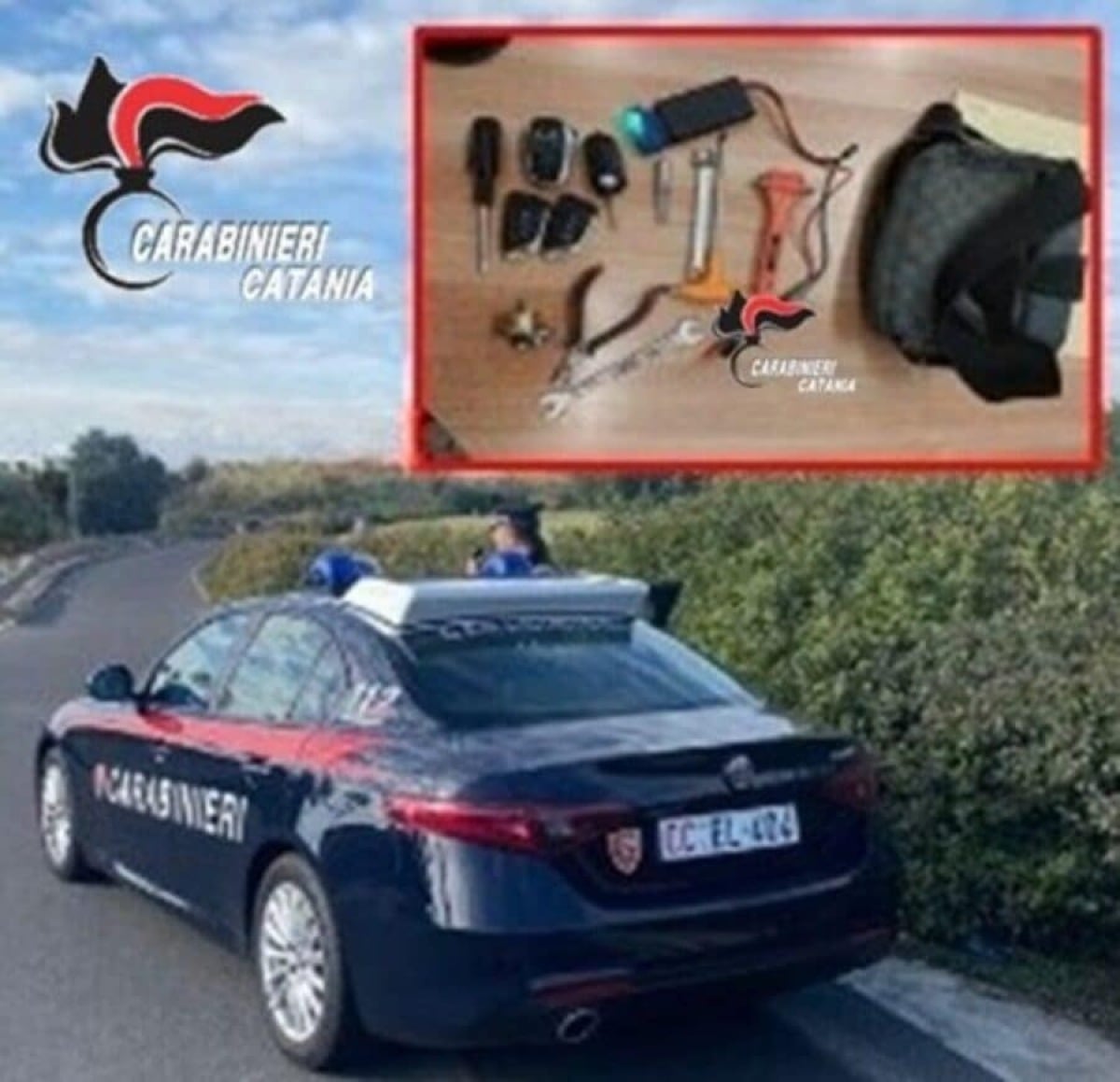 BELPASSO. Fermato dai Carabinieri con chiavi alterate e strumenti da scasso - 