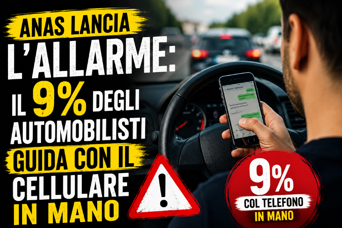 Anas lancia l’allarme: il 9% degli automobilisti guida con il cellulare in mano - 