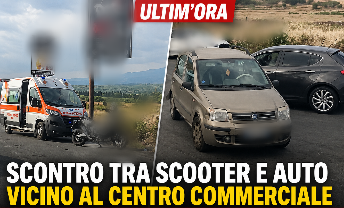 ULTIM’ORA – Scontro tra scooter e auto vicino al centro commerciale di Belpasso - 