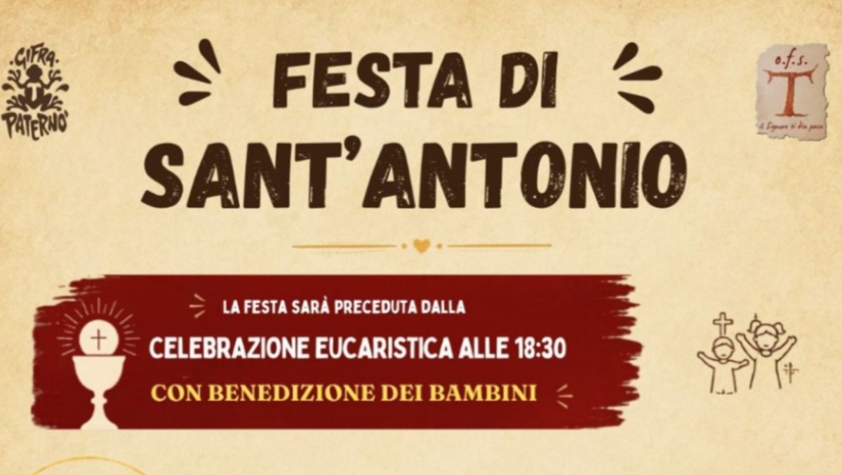 Paternò, il 13 giugno torna la Festa di Sant’Antonio: musica, benedizione dei bambini e serata in parrocchia - 