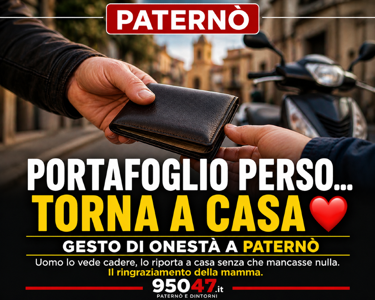 Paternò, smarrisce il portafoglio in motorino: un uomo lo trova e glielo riporta a casa (Copia) - 