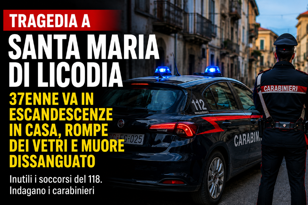 Tragedia a Santa Maria di Licodia: 37enne va in escandescenze in casa, rompe dei vetri e muore dissanguato - 