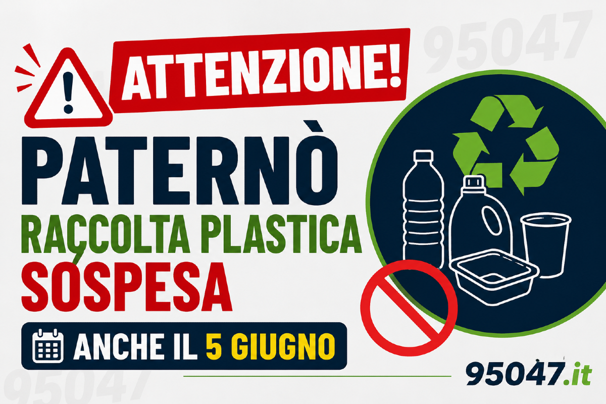 ⚠️ Paternò, non esponete la plastica questa sera: niente ritiro neanche domani