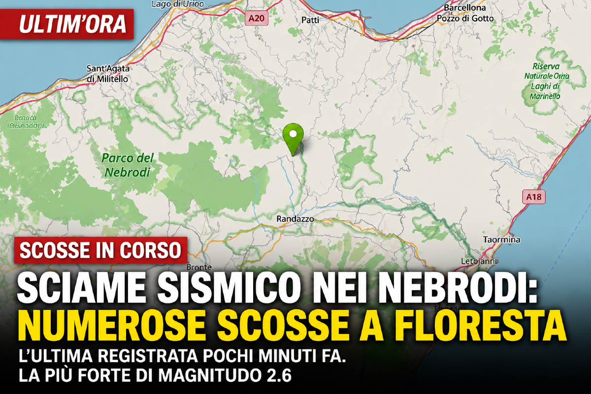 🌍 Sciame sismico in corso sui Nebrodi: oltre 10 scosse registrate, l'ultima pochi minuti fa a Floresta - 
