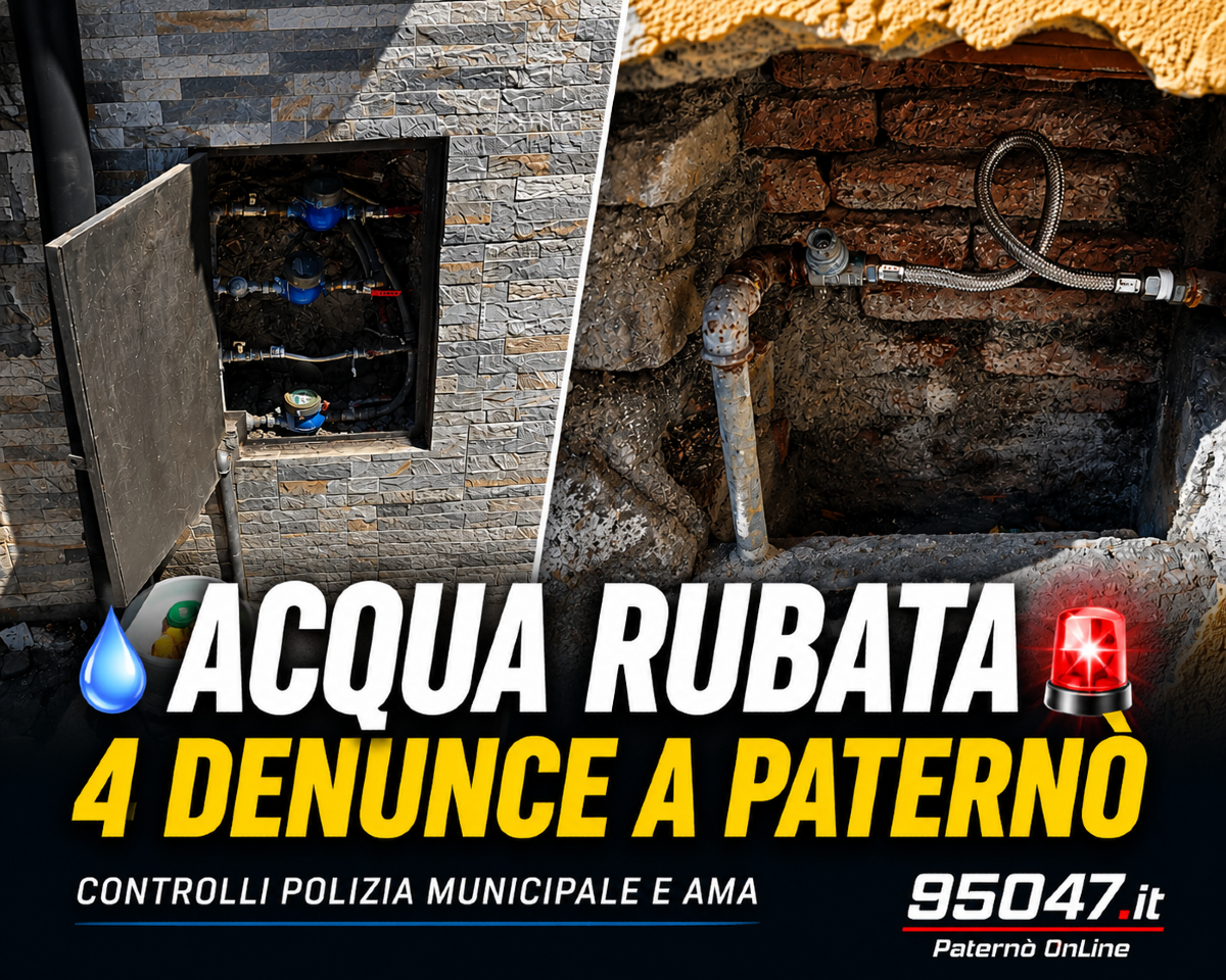 Paternò, scoperti quattro allacci abusivi alla rete idrica: scattano le denunce - 