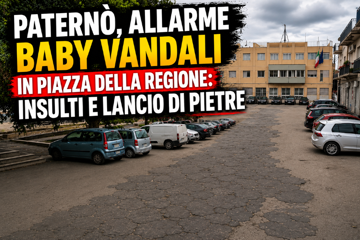 Paternò, allarme baby vandali in Piazza della Regione: insulti e lancio di pietre. - 