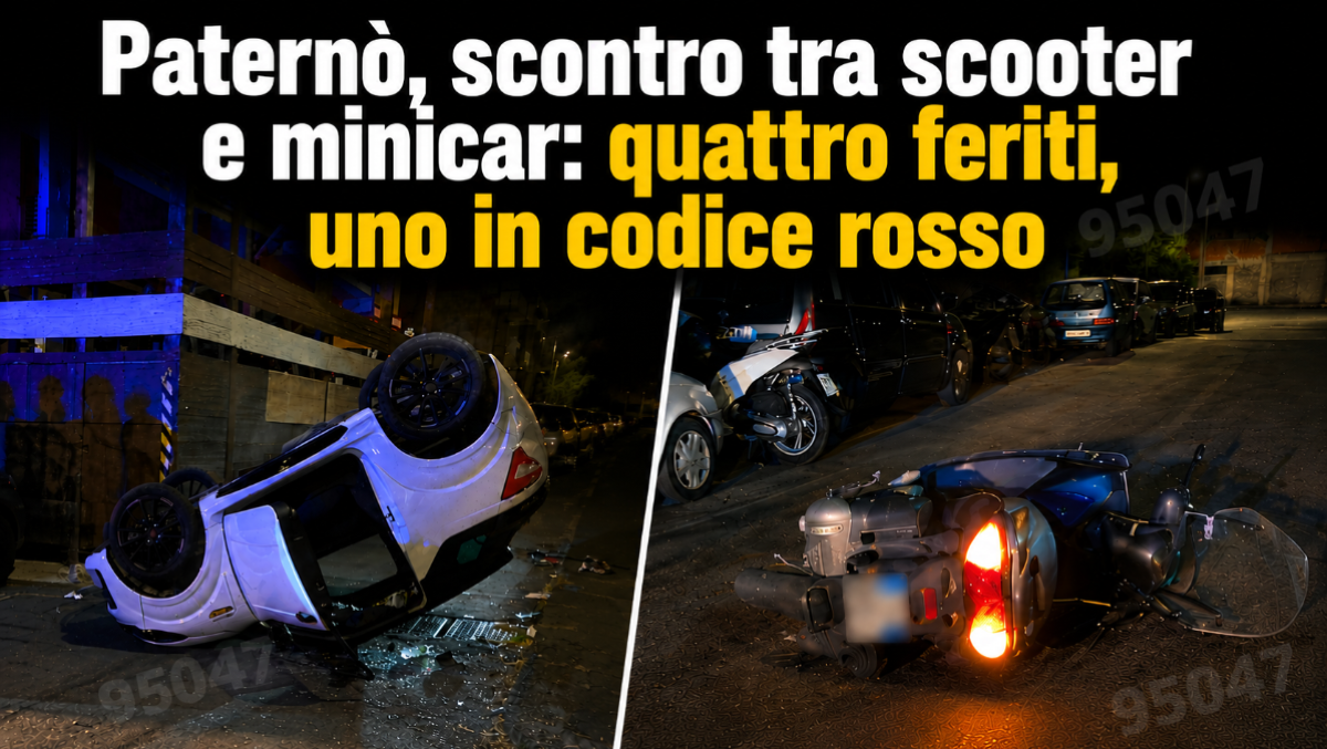 Paternò, scontro tra scooter e minicar: quattro feriti, uno in codice rosso - 