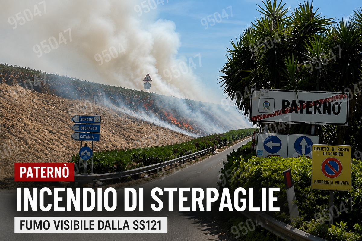 🔥 ULTIM'ORA | Incendio allo svincolo del Palazzo di Ferro: fumo sulla SS121 e traffico rallentato
