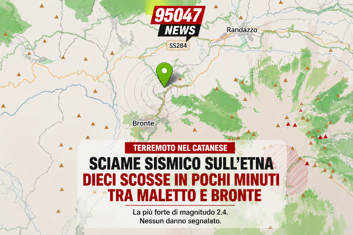 🔴 Sciame sismico sull’Etna nella mattinata: dieci scosse in pochi minuti tra Maletto e Bronte - 