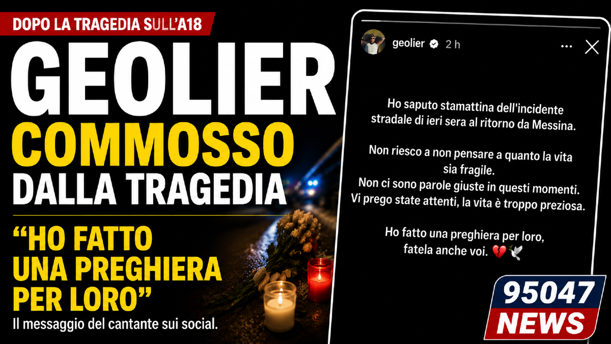Dopo la tragedia sull'A18, Geolier affida ai social il suo dolore: «Ho fatto una preghiera per loro» - 
