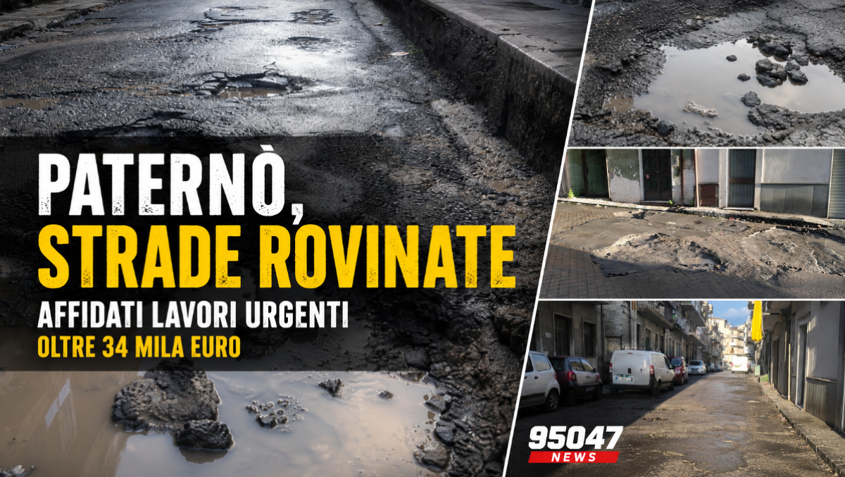 Paternò, buche e strade rovinate: affidati lavori urgenti per oltre 34mila euro - 