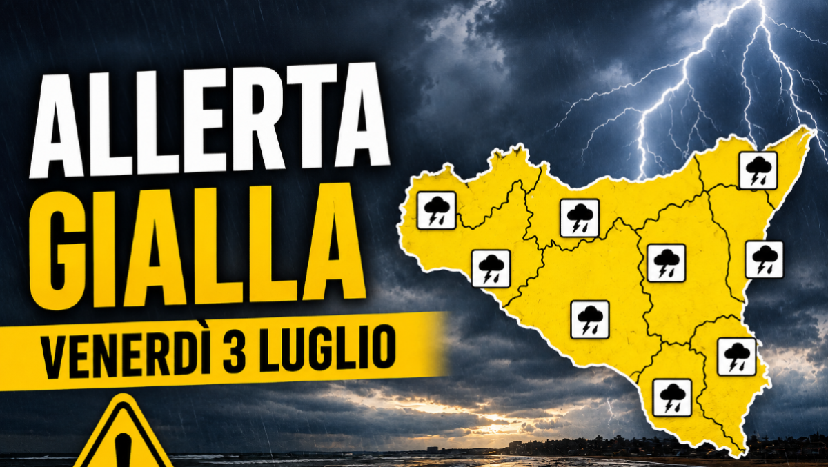 Sicilia, maltempo in arrivo: per oggi scatta l’allerta gialla della Protezione Civile - 