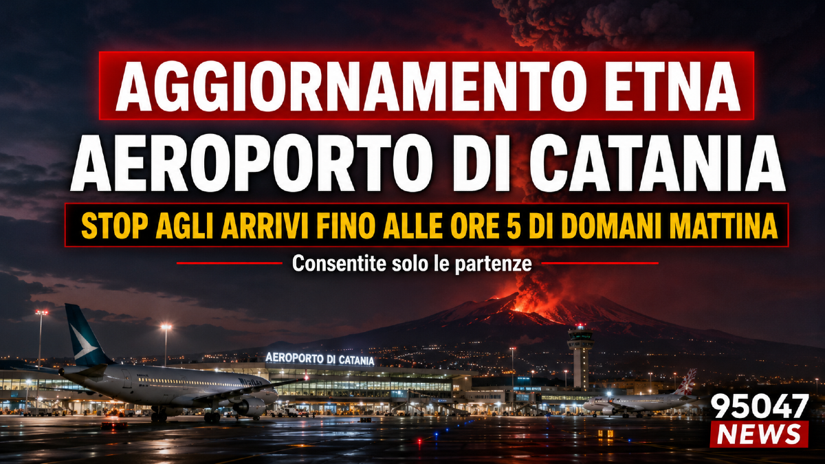 AGGIORNAMENTO ETNA: aeroporto di Catania nel caos, arrivi chiusi fino alle ore 5 - 