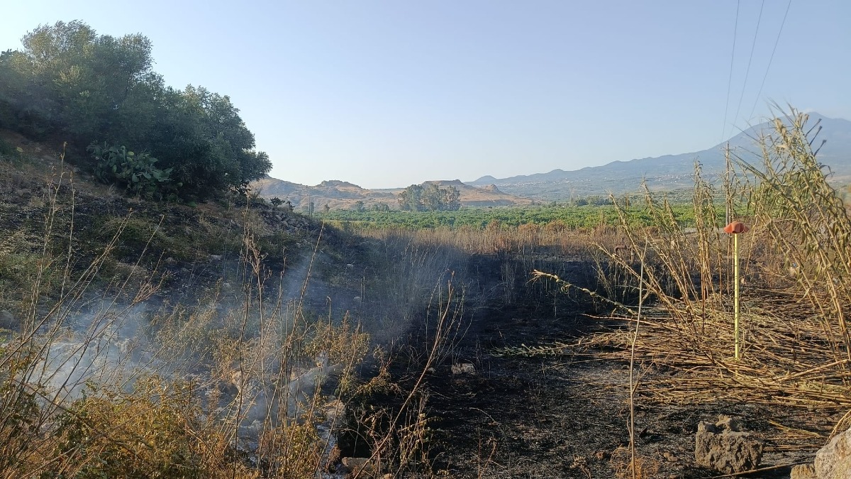 Paternò, caldo e incendi: vasti roghi a Gianferrante e Sciddicuni, ANPAS in azione - 