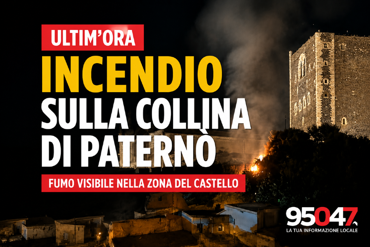 🔴 Ultim'ora Paternò – Incendio sulla collina del Castello Normanno: Vigili del Fuoco sul posto, LE FOTO