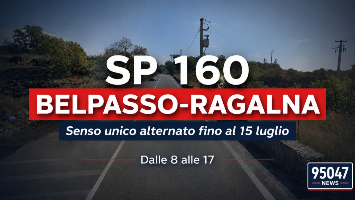 LAVORI SULLA BELPASSO-RAGALNA: SENSO UNICO ALTERNATO E LIMITE A 20 KM/H - 