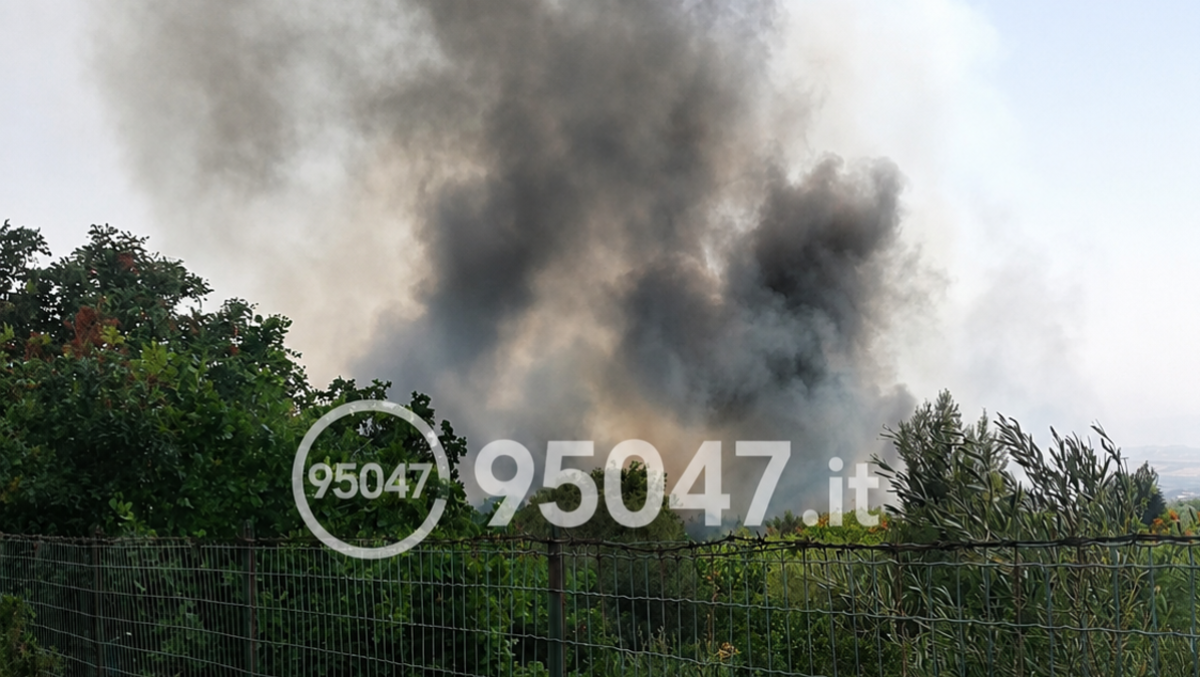 Ragalna, vasto incendio di sterpaglie in zona via Paternò: case rurali minacciate - 
