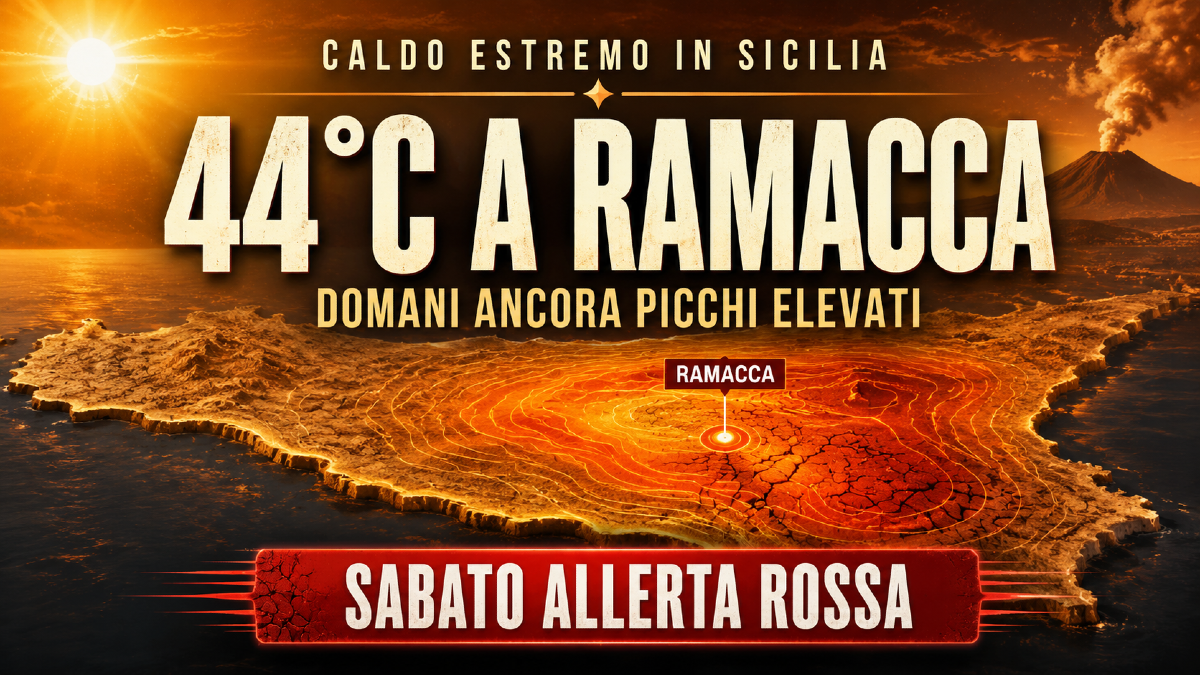 Sicilia nella fornace: oggi 44°C a Ramacca, domani nuovi picchi e sabato allerta rossa - 
