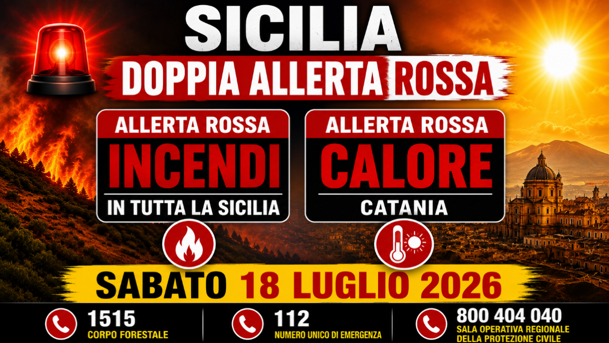 🚨🔴 Sicilia, oggi doppia allerta rossa: caldo estremo e rischio incendi in tutta l’Isola - 