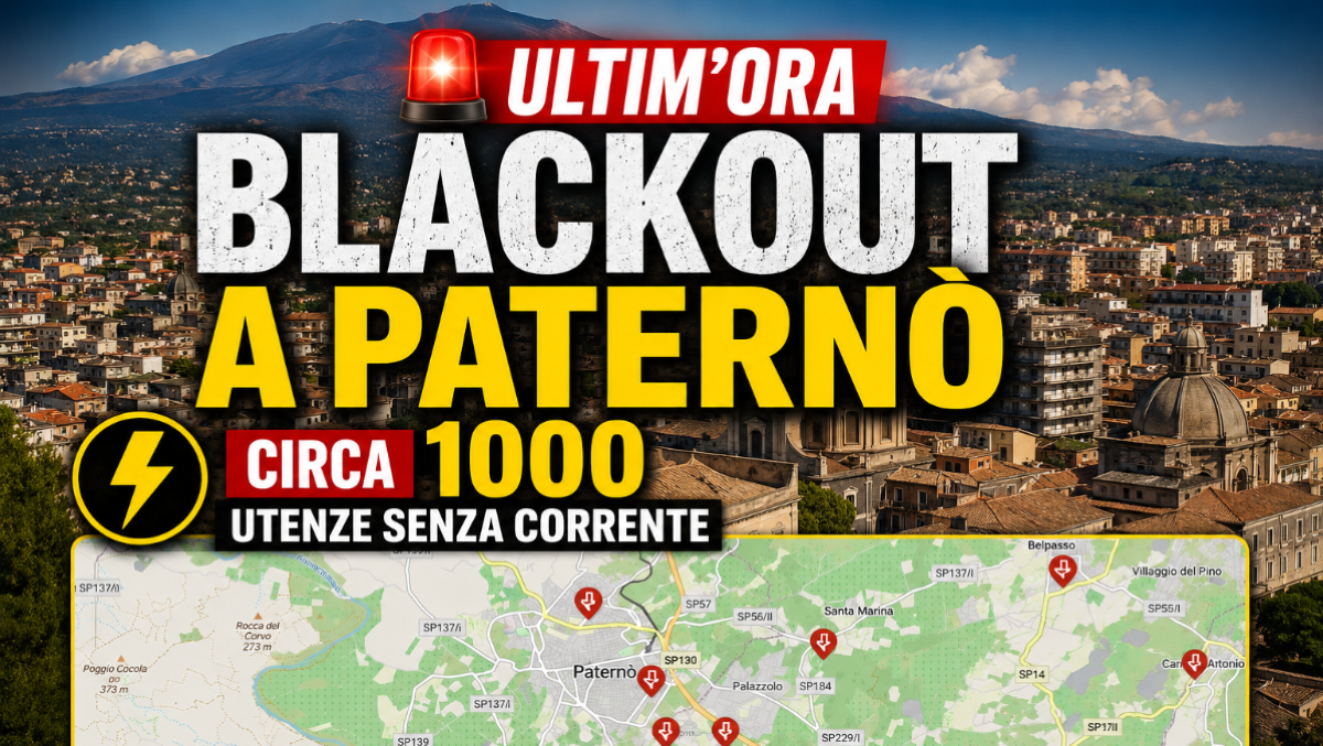 🚨 ULTIM'ORA – Blackout a Paternò: circa 1.000 utenze senza corrente, disagi a macchia di leopardo in città