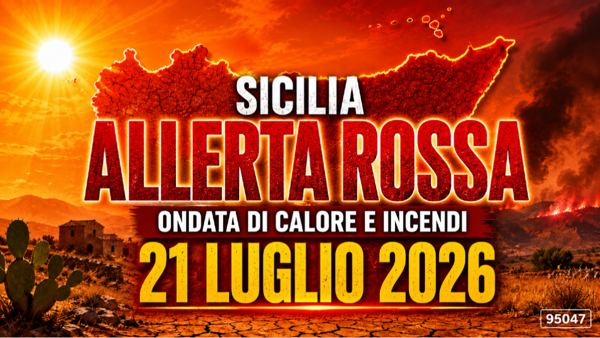 Martedì 21 luglio, Sicilia nel forno: allerta rossa per incendi e caldo estremo, attesi fino a 44°C - 