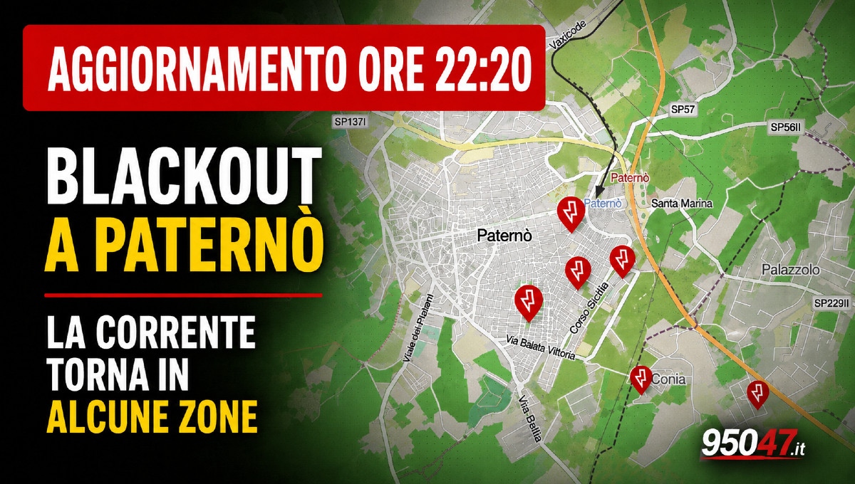 AGGIORNAMENTO – Paternò, corrente tornata in alcune zone: da voi è già tornata? - 