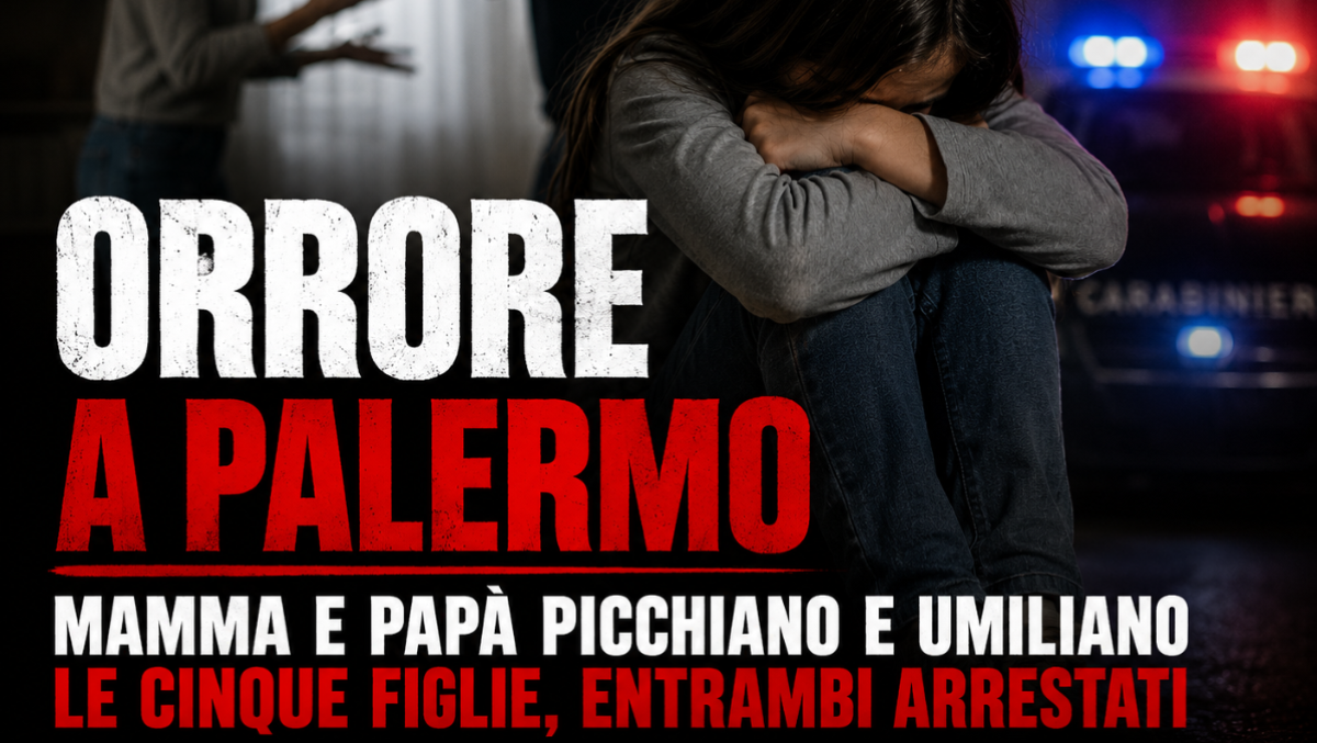 Orrore a Palermo: mamma e papà picchiano e umiliano le cinque figlie, entrambi arrestati - 
