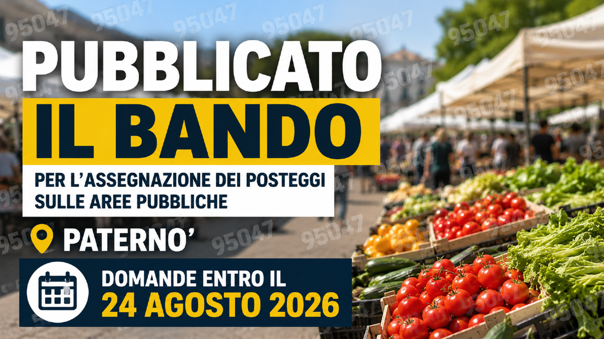 Paternò, pubblicato il bando per l’assegnazione dei posteggi sulle aree pubbliche: domande entro il 24 agosto - 