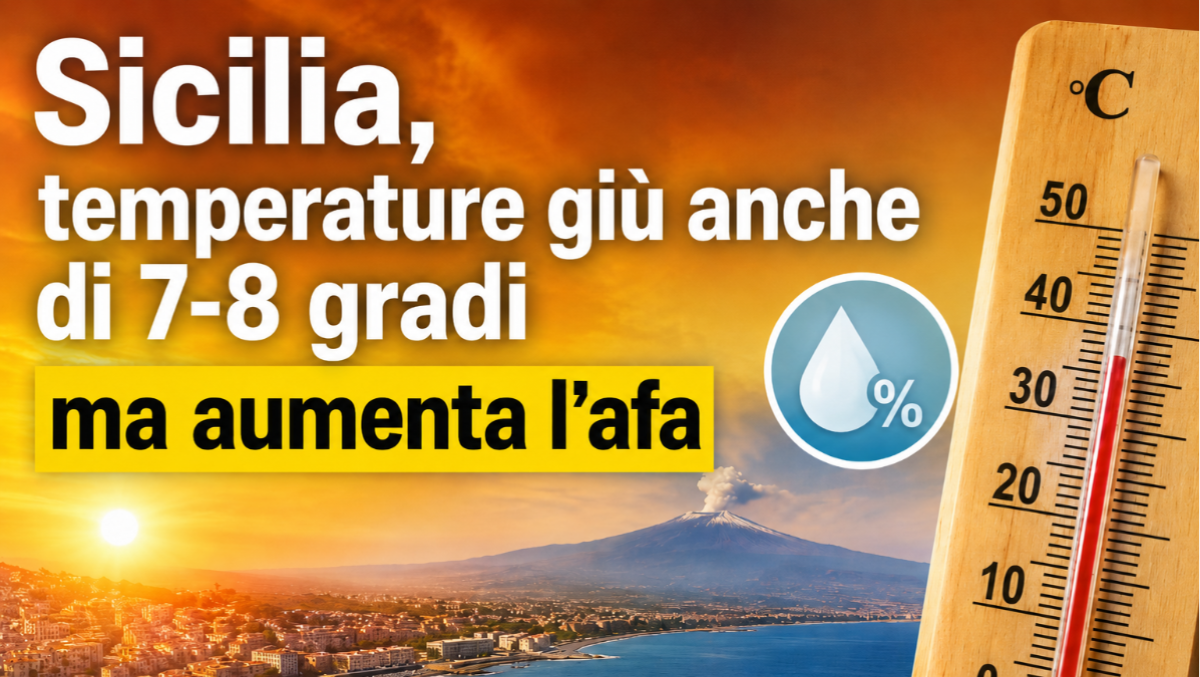 Sicilia, temperature giù anche di 7-8 gradi ma aumenta l’afa - 
