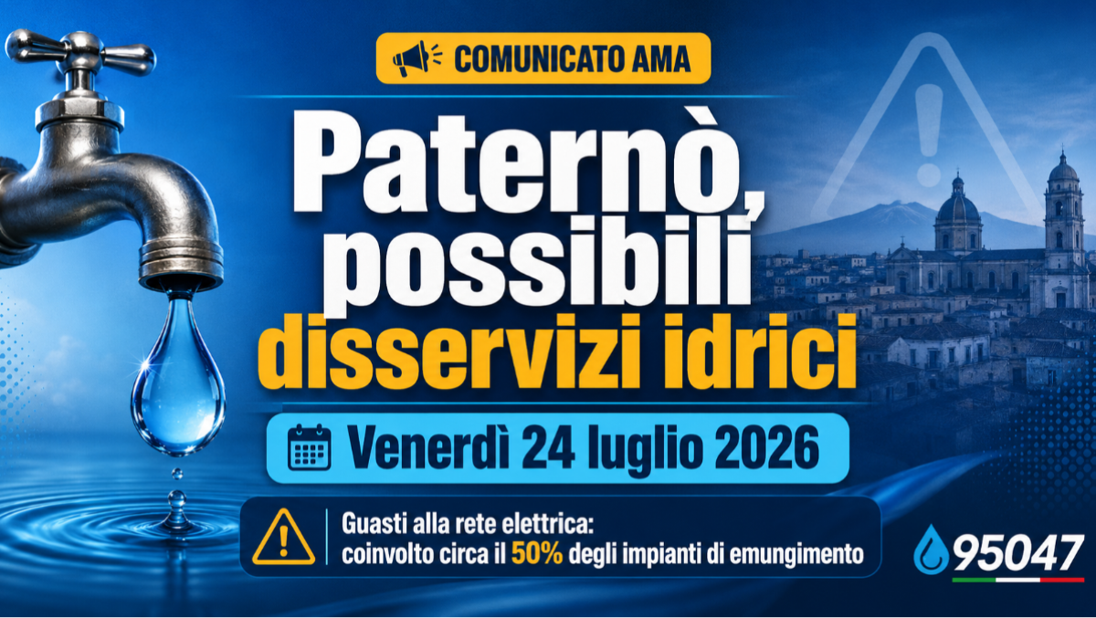 Paternò, guasti alla rete elettrica: venerdì possibili disservizi anche nell’erogazione dell’acqua - 