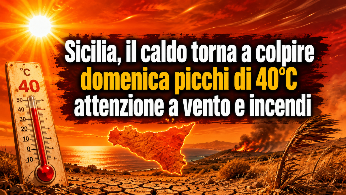 Sicilia, domenica torna il grande caldo: temperature fino a 40°C, forte Scirocco e rischio incendi - 