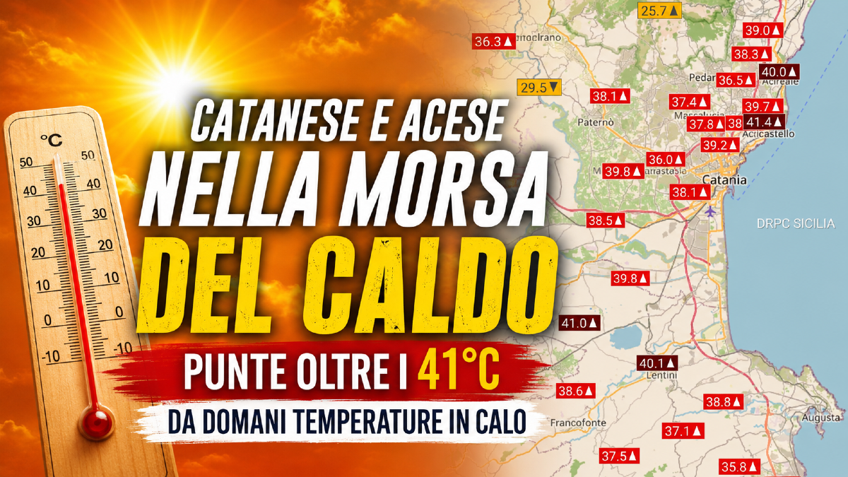 Catanese e Acese nella morsa del caldo: punte oltre i 41°C, da domani temperature in calo - 