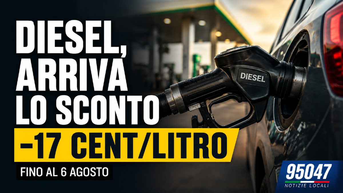 Diesel, arriva lo sconto: 17 centesimi in meno al litro fino al 6 agosto - 