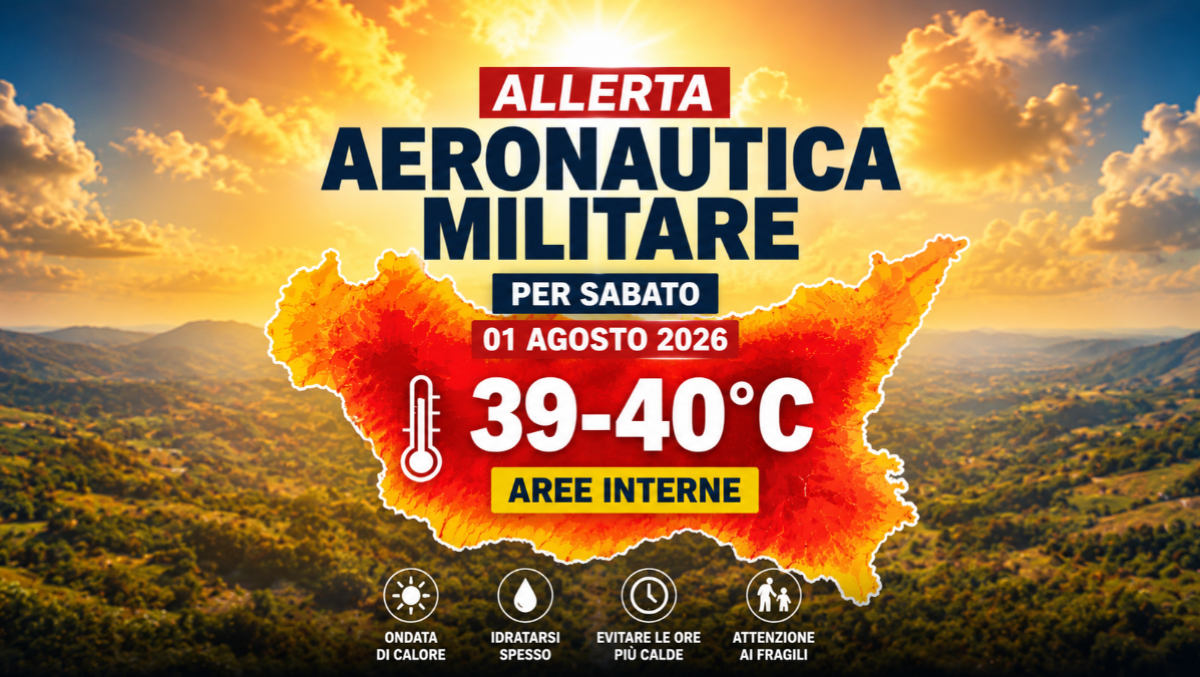 Allerta dell’Aeronautica Militare per sabato: in Sicilia fino a 40°C nelle aree interne - 