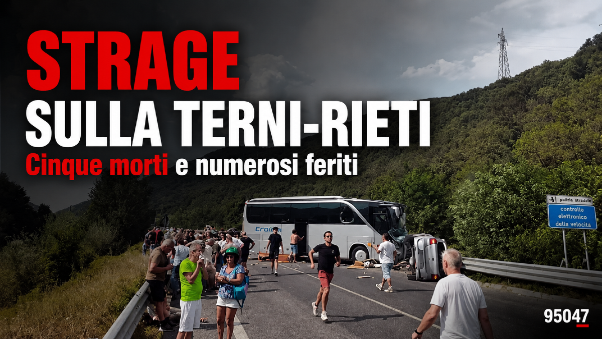 Strage sulla Terni-Rieti, scontro tra autobus, camper e auto: cinque morti e numerosi feriti - FOTO ANSA
