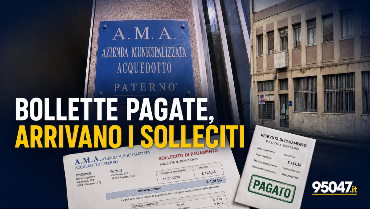 PATERNÒ, BOLLETTE DELL’ACQUA GIÀ PAGATE MA ARRIVANO I SOLLECITI: AMA CHIARISCE, «POSSIBILI DISALLINEAMENTI» - 