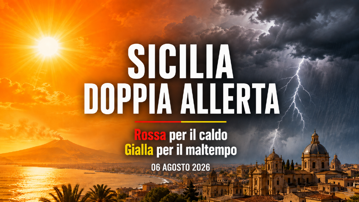Caldo record oggi in Italia, in Sicilia doppia allerta: rossa per il caldo e gialla per il maltempo - 