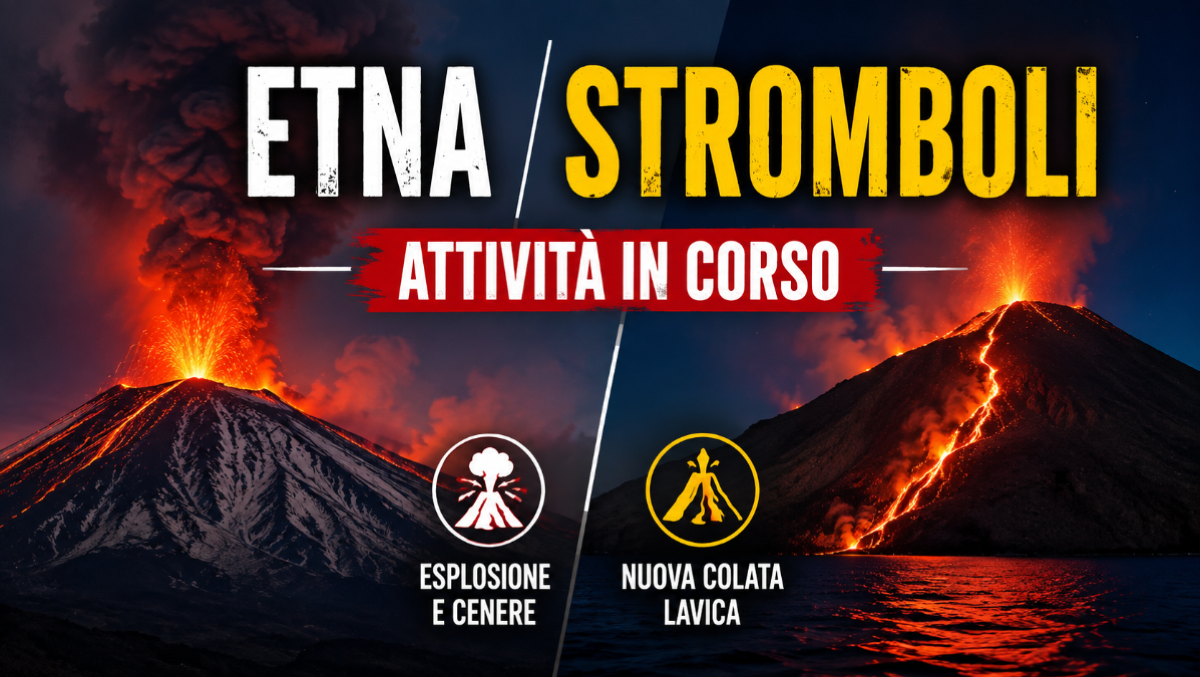 Etna e Stromboli, nuova attività nella notte: esplosione alla Voragine e colata lavica sulla Sciara del Fuoco - 