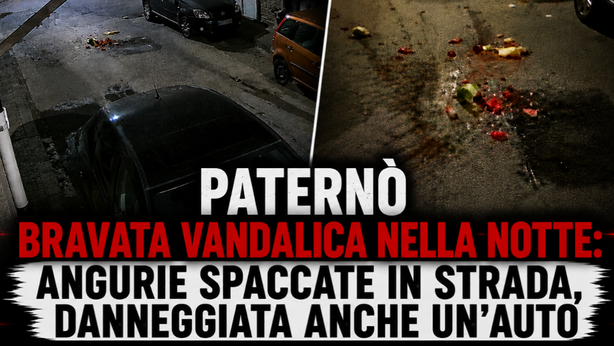Paternò, ragazzi scatenati nella notte: spaccano angurie in strada e danneggiano un’auto - 