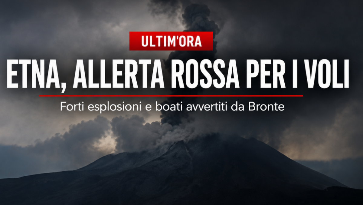 ULTIM’ORA – Etna, il codice VONA (l’allerta per i voli) torna da arancione a rosso: forti esplosioni e boati - 