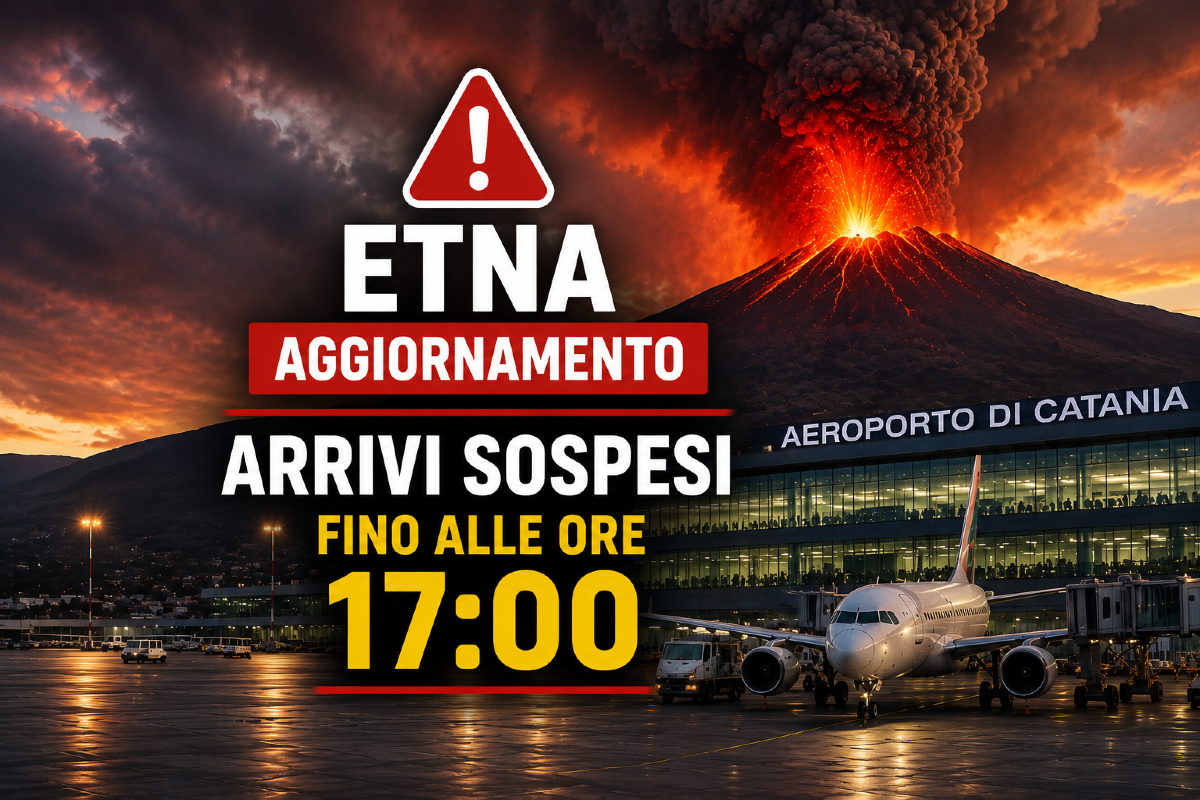 Etna, ancora disagi all’aeroporto di Catania: sospesi gli arrivi fino alle 17 - 