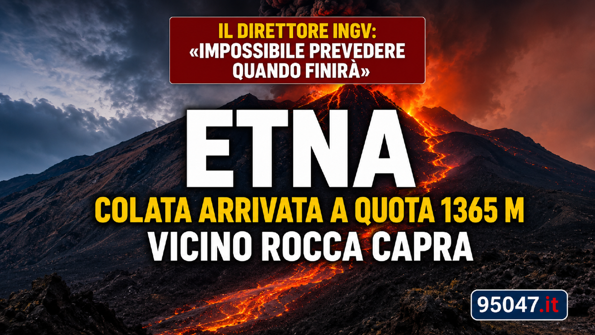 Etna, aggiornamento INGV: «Impossibile prevedere quando finirà». Colata arrivata a quota 1365 m - 